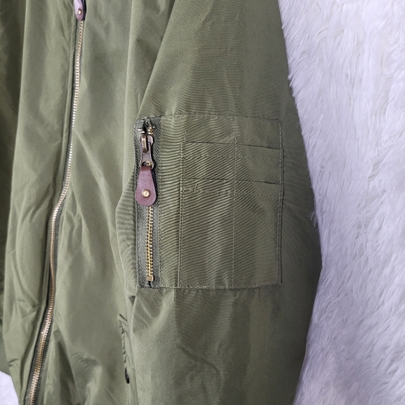 HanTon Bomber Jacket Mens Large Olive Military Green - Picture 2 of 12